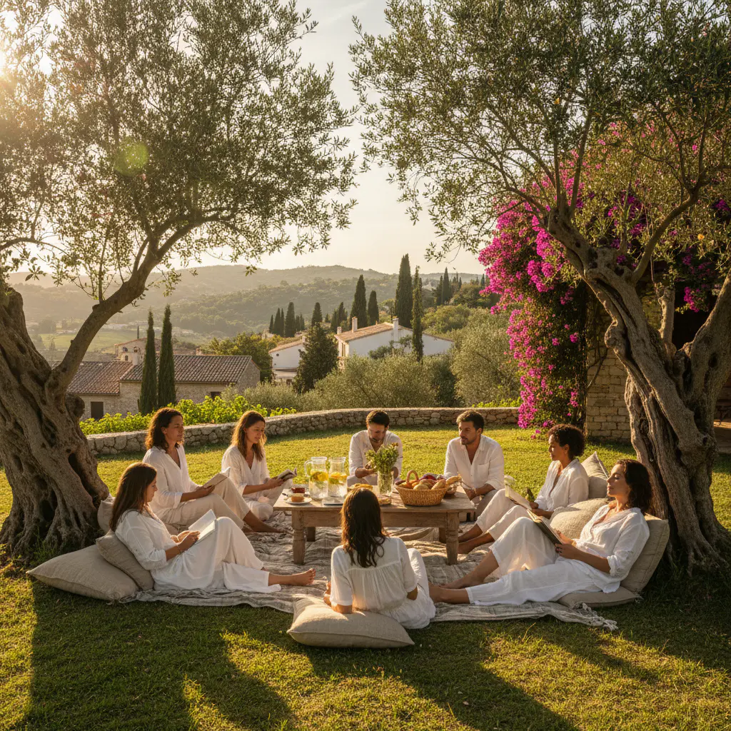 Grupo en un retiro de Desconecta Studio